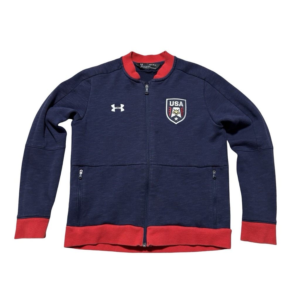 Under Armour Youth Boys Team USA Olympics‎ Zip Up Jacket Size YLG 18 x 23
